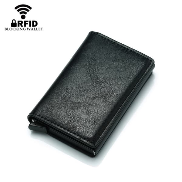RFID Retro Aluminium Läder Korthållare Royal Blue