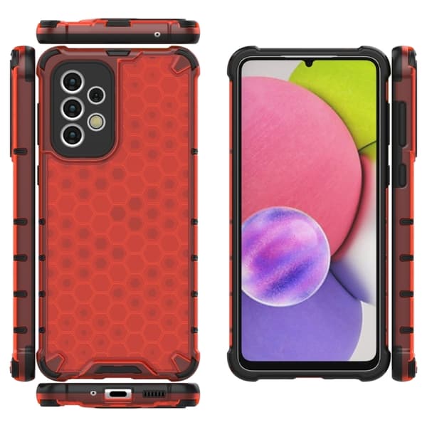 Samsung Galaxy A33 5G Skal Hybrid Honeycomb Röd
