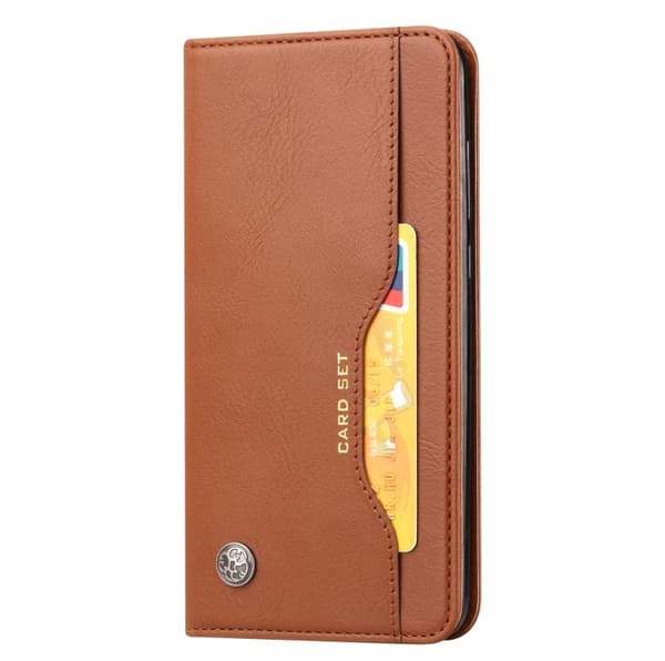 Samsung Galaxy S21 FE Fodral Flip Läder Med Frontficka Brun