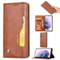 Miniatyrbild 1 av 6: Samsung Galaxy S21 FE Fodral Flip Läder Med Frontficka Brun
