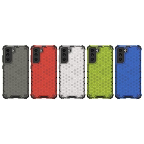 Samsung Galaxy S21 FE Skal Armor Honeycomb Textur Vit