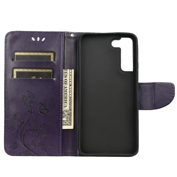 Samsung Galaxy S22 Plus Fodral Butterfly Läder Lila