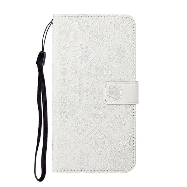 Samsung Galaxy S22 Plus Fodral Tryckta Mandala Blommor Vit