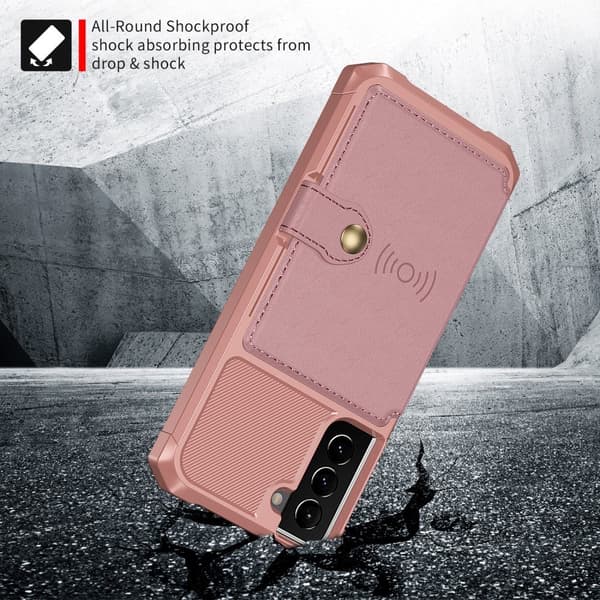 Samsung Galaxy S22 Plus Skal Med Magnetisk Plånbok Roséguld