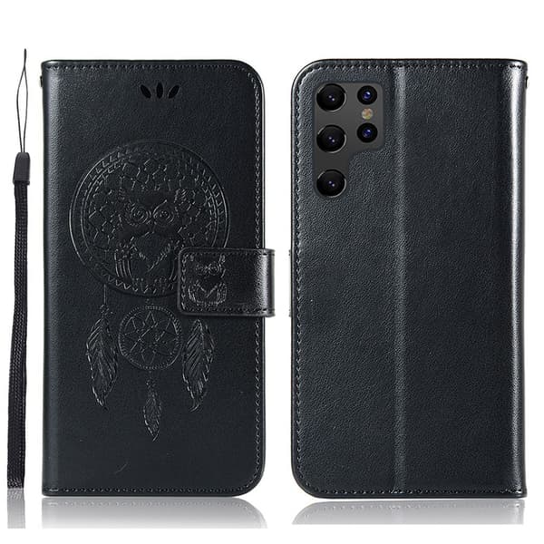 Samsung Galaxy S22 Ultra Fodral Owl Dreamcatcher Svart