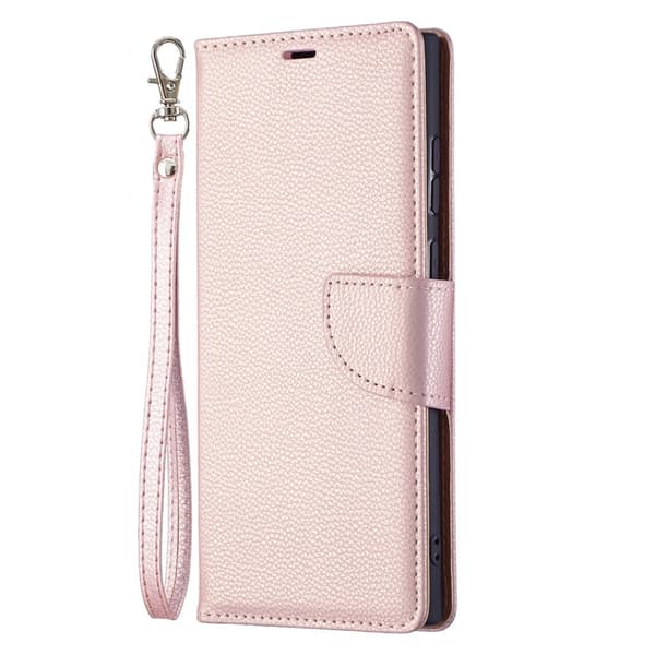Samsung Galaxy S22 Ultra Fodral Litchi Textur Roséguld