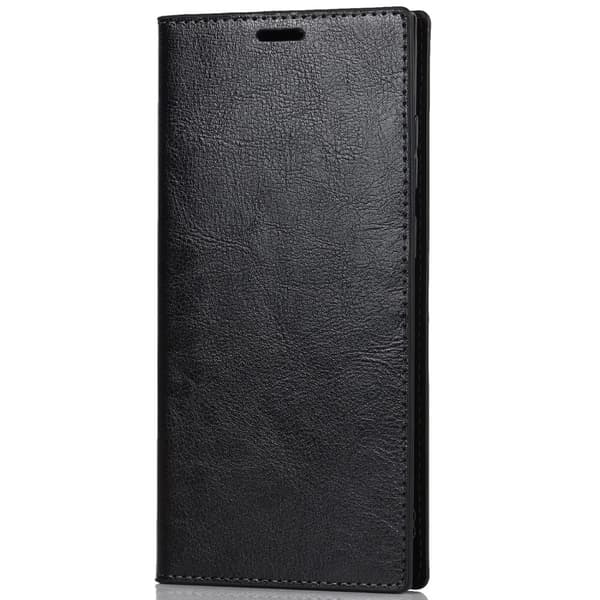Samsung Galaxy S22 Ultra Fodral Flip Äkta Läder Svart