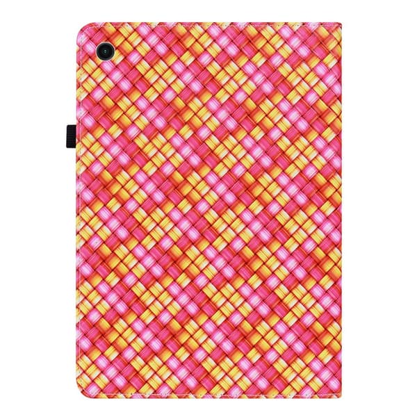 Samsung Galaxy Tab A8 10.5 Fodral Vävd Textur Rosa/Gul