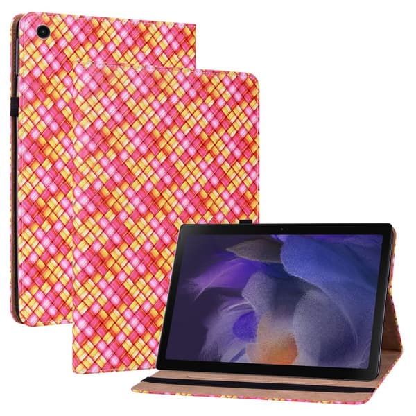 Samsung Galaxy Tab A8 10.5 Fodral Vävd Textur Rosa/Gul
