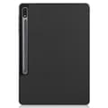 Miniatyrbild 2 av 6: Samsung Galaxy Tab S7 Plus / Tab S8 Plus Tri-Fold Fodral Pennhållare Svart