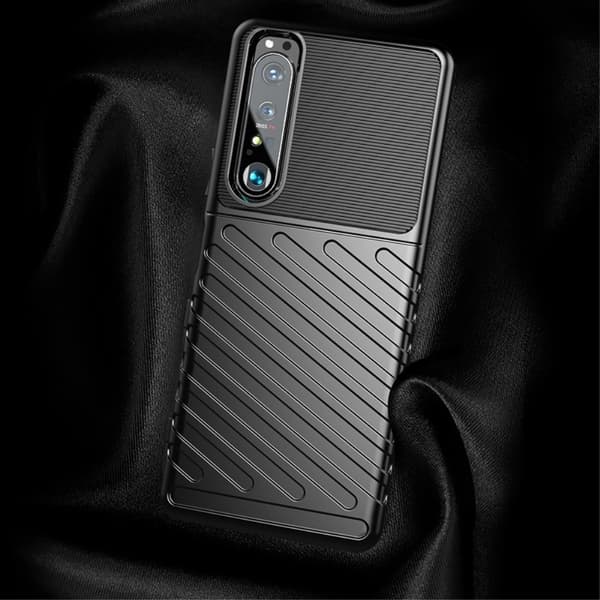 Sony Xperia 1 III - Twill Textur Skal - Svart