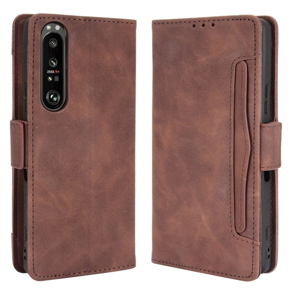 Sony Xperia 1 III - Fodral Med Avtagbart Kortfodral - Brun