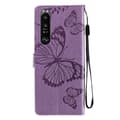 Miniatyrbild 3 av 6: Sony Xperia 1 III - Butterfly Läder Fodral - Lila