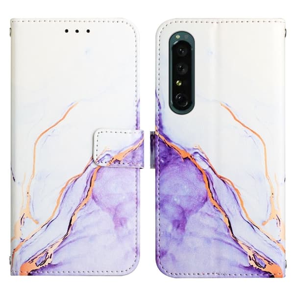 Sony Xperia 1 IV Fodral Marmor Vit/Lila