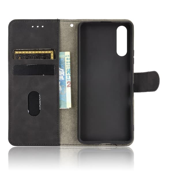 Sony Xperia 10 III - Skin Touch Läder Fodral - Svart