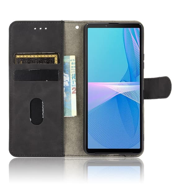 Sony Xperia 10 III - Skin Touch Läder Fodral - Svart