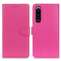 Miniatyrbild 1 av 6: Sony Xperia 5 III Fodral Litchi Textur Rosa