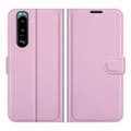 Miniatyrbild 1 av 6: Sony Xperia 5 III Fodral Litchi Läder Ljus Rosa