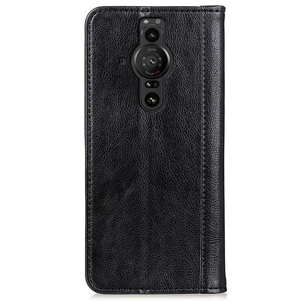 Sony Xperia Pro-I Fodral Flip Retro Läder Svart