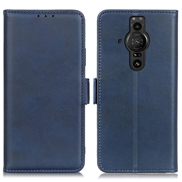Sony Xperia Pro-I Fodral Läder Med Magnetisk Stängning Blå