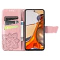 Miniatyrbild 4 av 6: Xiaomi 11T / 11T Pro Fodral Läder Butterfly Roséguld