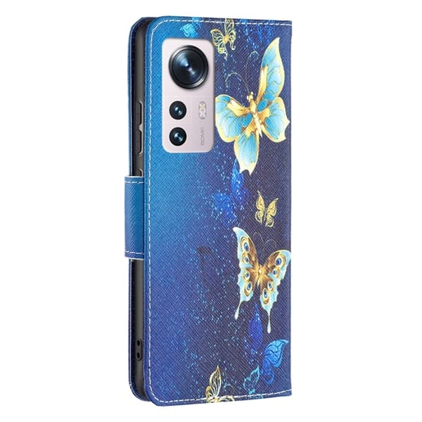 Xiaomi 12 Fodral Med Tryck Guld Fjäril