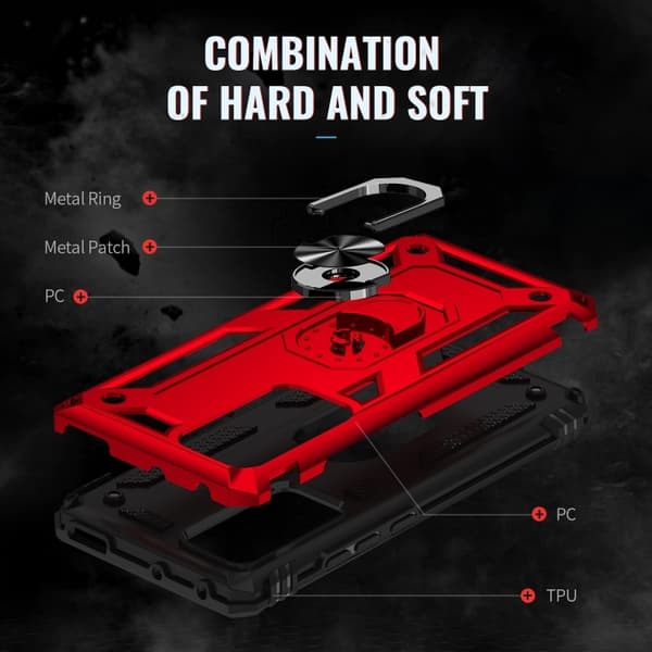 Xiaomi 12 Skal Shockproof Ring Röd