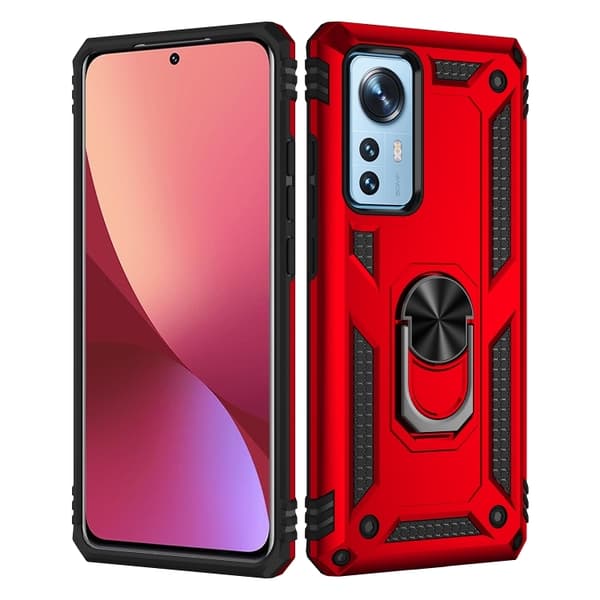 Xiaomi 12 Skal Shockproof Ring Röd