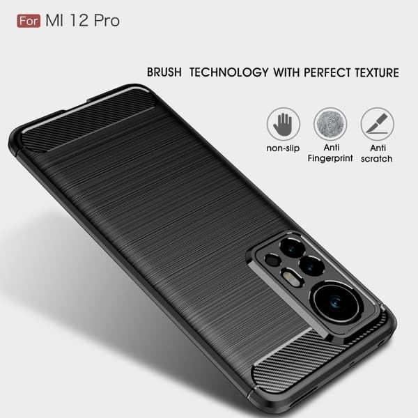Xiaomi 12 Pro Skal Borstad Stål Textur Blå