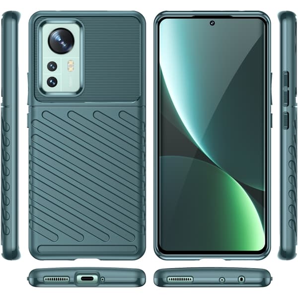 Xiaomi 12 Pro Skal Twill Textur Grön