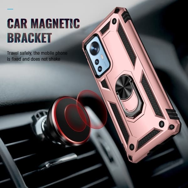 Xiaomi 12 Pro Skal Ring Hybrid Armor Roséguld