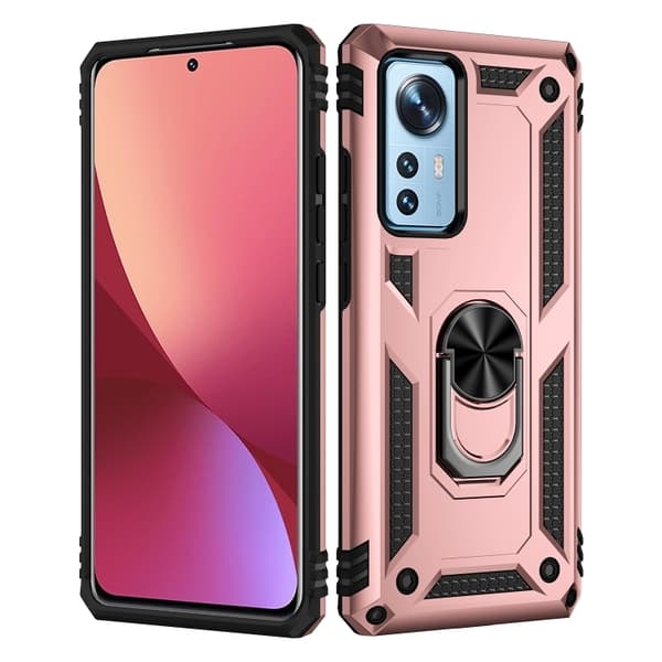 Xiaomi 12 Pro Skal Ring Hybrid Armor Roséguld