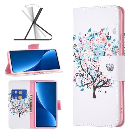 Xiaomi 12 Pro Fodral Med Tryck Blommigt Träd