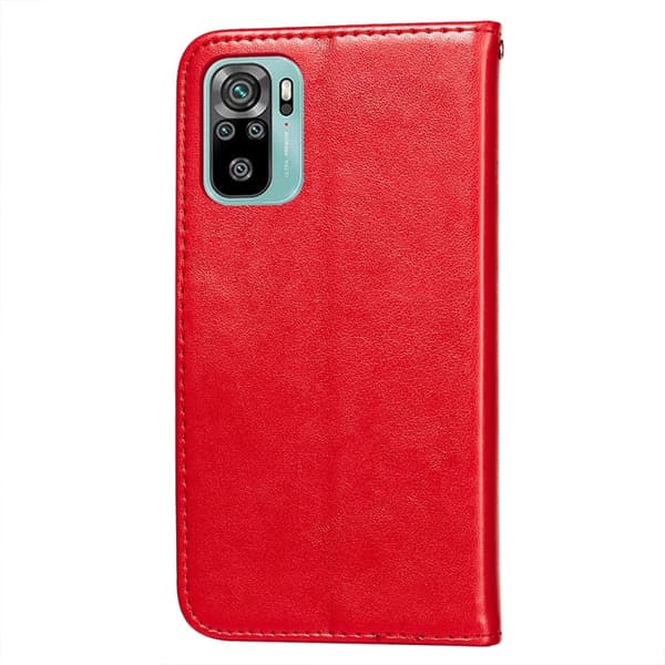 Xiaomi Redmi Note 10S - Solid Läder Fodral - Röd
