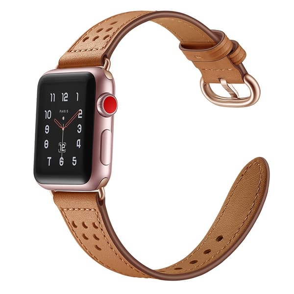 Äkta Läder Armband Apple Watch 42/44/45 mm Brun