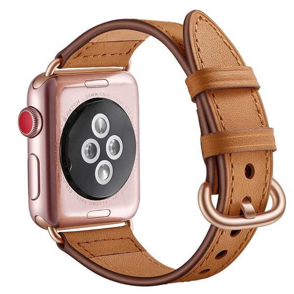 Äkta Läder Armband Apple Watch 42/44/45 mm Brun