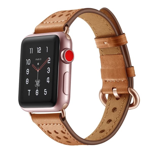 Äkta Läder Armband Apple Watch 42/44/45 mm Brun