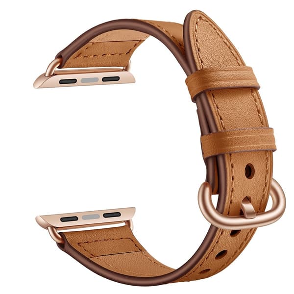 Äkta Läder Armband Apple Watch 42/44/45 mm Brun
