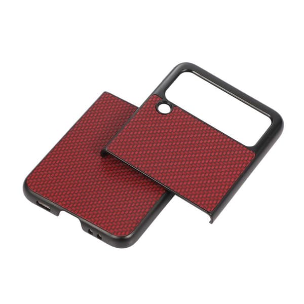 Kulfiber cover Samsung Galaxy Z Flip 4 - Rød