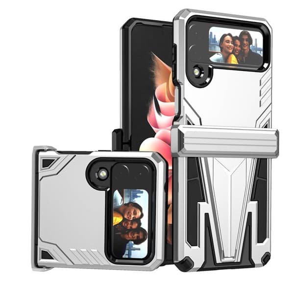 Iskunkestäva kuori 3i1 Samsung Galaxy Z Flip 4 - Hopea