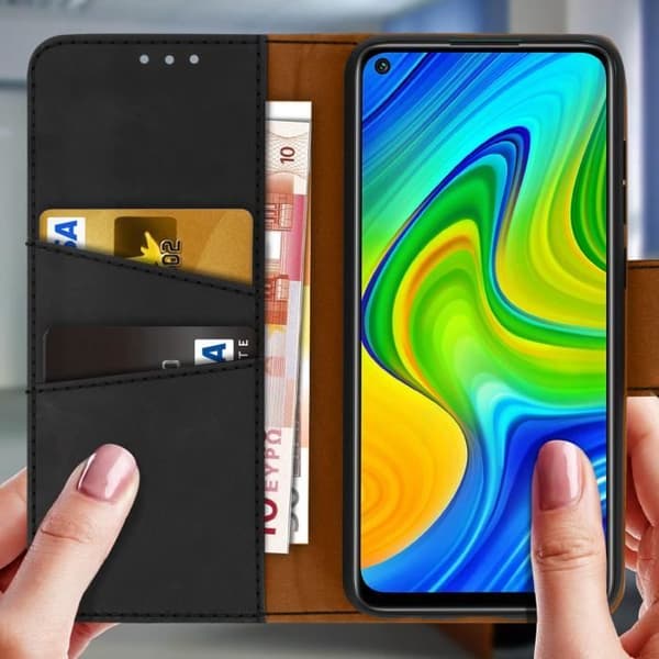 Hölster - Xiaomi - Redmi Note 9 - Vintage - Mjuk - Magnetisk