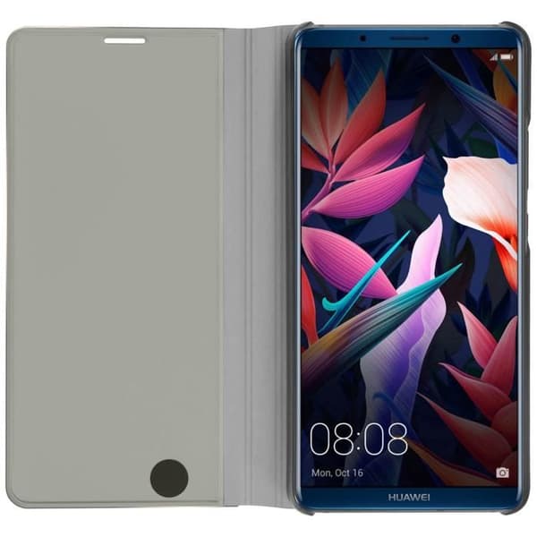 Housse - AVIZAR - Mate 10 Pro - Fodral med spegel - Hårdt skal - Stödfunktion Silver