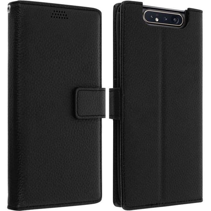 Samsung Galaxy A80 Folio Fodral Plånbok Soft Touch Video Support Svart Svart