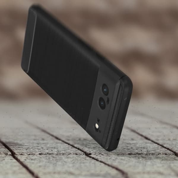 Skyddshölje - AVIZAR - Google Pixel 6 - Hård silikon gel - Förstärkta hörn - Borstad kolfiber effekt