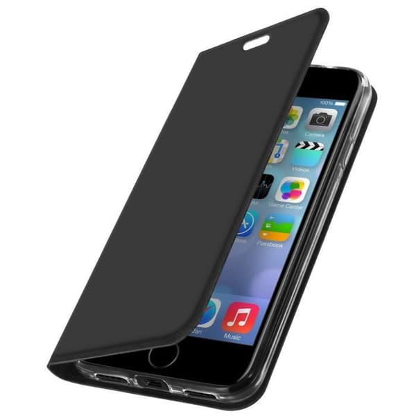 Hölster iPhone SE 2020 / 8 / 7 - DUX DUCIS - Ekologiskt läder - Kortfack - Videostativ - Svart