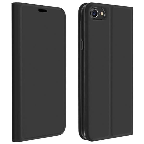 Hölster iPhone SE 2020 / 8 / 7 - DUX DUCIS - Ekologiskt läder - Kortfack - Videostativ - Svart
