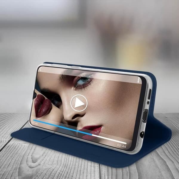 Skal - DUX DUCIS - Samsung Galaxy A50 - Korthållarfodral - Stativfunktion - Nattblå