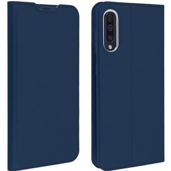 Skal - DUX DUCIS - Samsung Galaxy A50 - Korthållarfodral - Stativfunktion - Nattblå