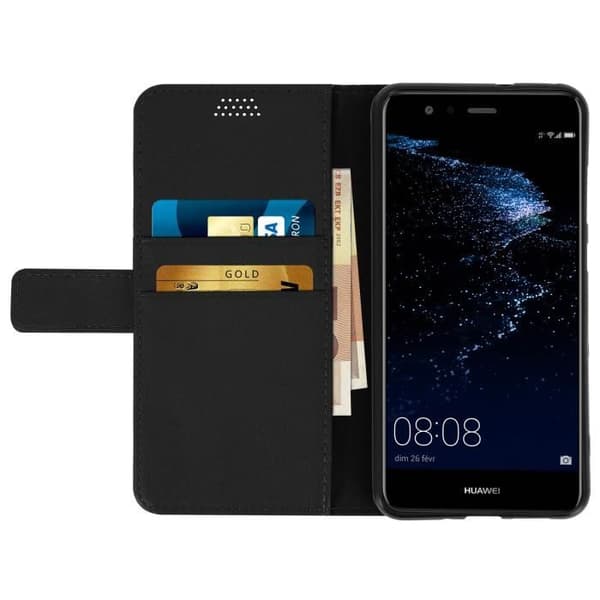 Skal - Huawei - P10 Lite - Silikongelfodral - Eco-läder - Svart