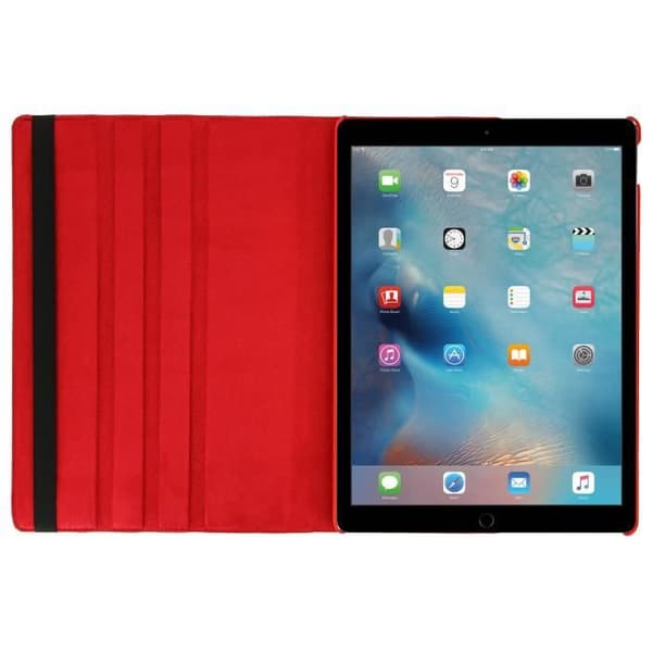 Hus iPad Pro 12.9 - AVIZAR - Flerpositionsetui - Ekologisk läder - 360° Stöd - Röd